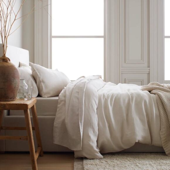 Quince European Linen Duvet Cover - King/Cal King Size Sand NWOT - Picture 1 of 7